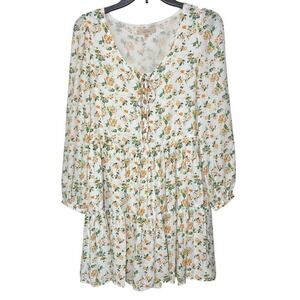 Chelsea & Violet Tiered Floral Dress Long Sleeve Prairie Cottagecore‎ Size S